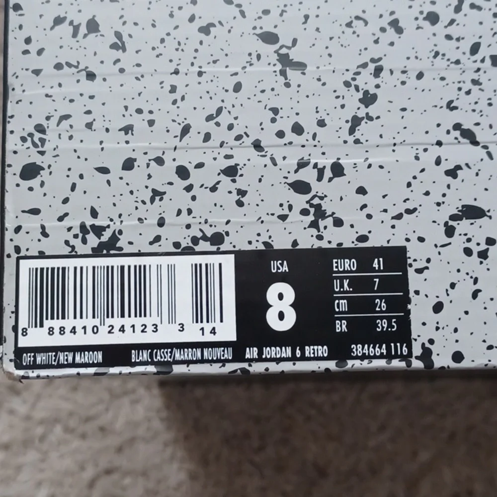 Air Jordan 6 Retro Size 8 Off White/ Maroon GUC - Picture 12 of 14